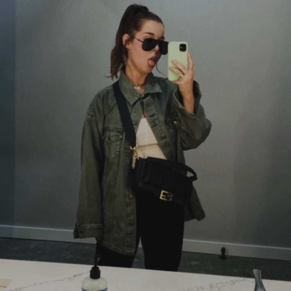 Cotton On Oversized Green Military Shacket Jacket Size M/L